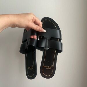 J Crew black sandals size 6 made in Italy leather